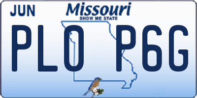 MO license plate PL0P6G