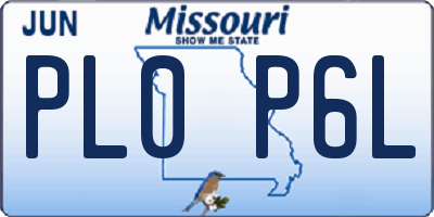MO license plate PL0P6L