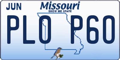 MO license plate PL0P6O