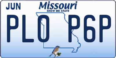 MO license plate PL0P6P