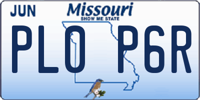 MO license plate PL0P6R