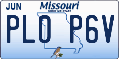MO license plate PL0P6V