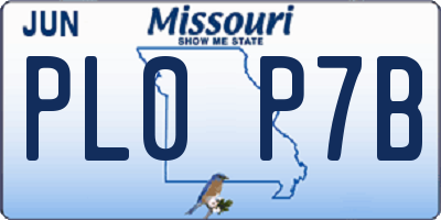 MO license plate PL0P7B
