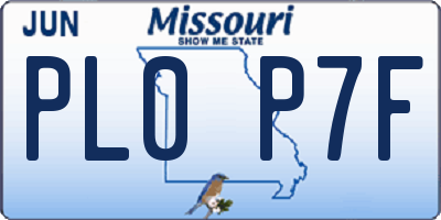 MO license plate PL0P7F