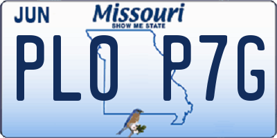 MO license plate PL0P7G