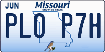 MO license plate PL0P7H