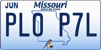MO license plate PL0P7L