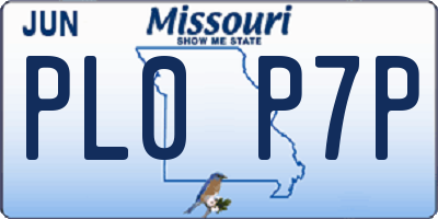 MO license plate PL0P7P