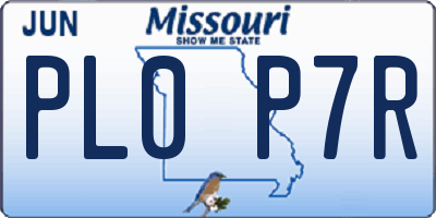 MO license plate PL0P7R