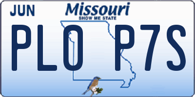 MO license plate PL0P7S