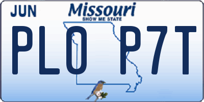MO license plate PL0P7T