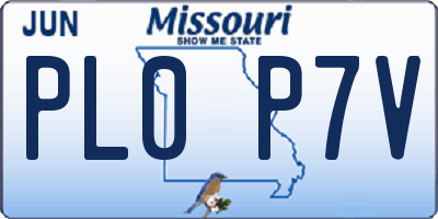 MO license plate PL0P7V