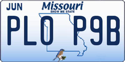 MO license plate PL0P9B