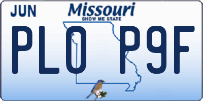 MO license plate PL0P9F