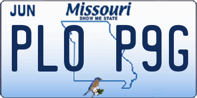 MO license plate PL0P9G