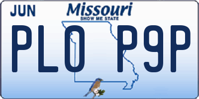 MO license plate PL0P9P