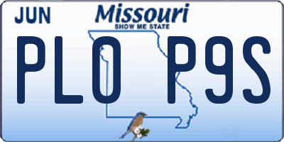 MO license plate PL0P9S