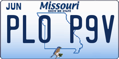 MO license plate PL0P9V