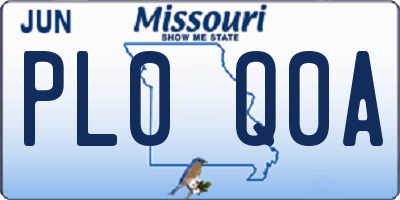 MO license plate PL0Q0A