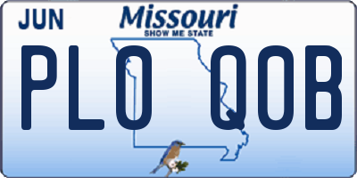 MO license plate PL0Q0B