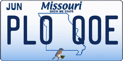 MO license plate PL0Q0E