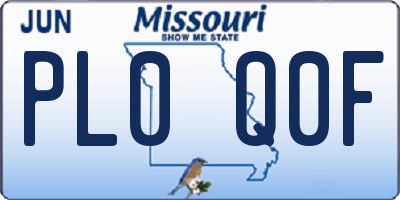 MO license plate PL0Q0F
