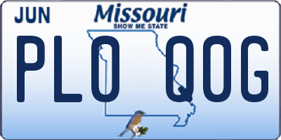 MO license plate PL0Q0G