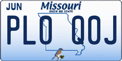 MO license plate PL0Q0J