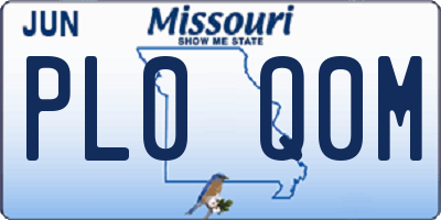 MO license plate PL0Q0M