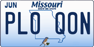 MO license plate PL0Q0N