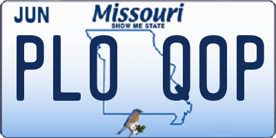 MO license plate PL0Q0P