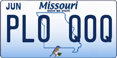 MO license plate PL0Q0Q