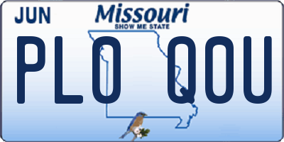 MO license plate PL0Q0U