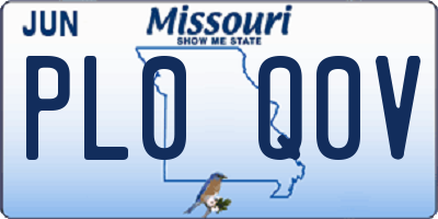 MO license plate PL0Q0V