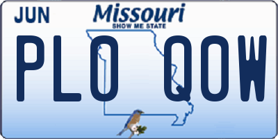 MO license plate PL0Q0W