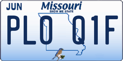 MO license plate PL0Q1F