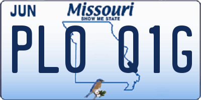 MO license plate PL0Q1G