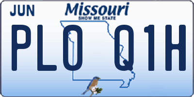 MO license plate PL0Q1H