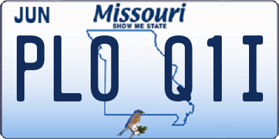 MO license plate PL0Q1I