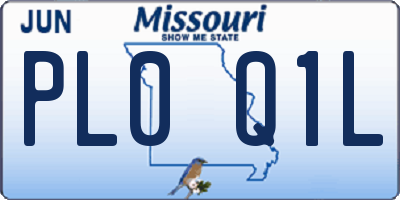 MO license plate PL0Q1L