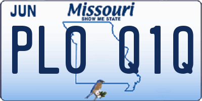 MO license plate PL0Q1Q