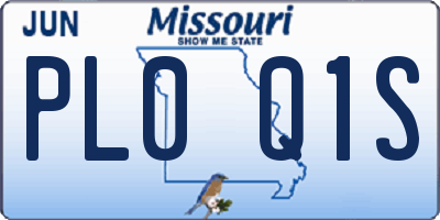 MO license plate PL0Q1S