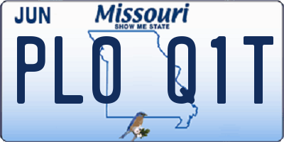 MO license plate PL0Q1T