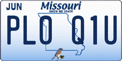 MO license plate PL0Q1U