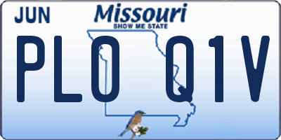 MO license plate PL0Q1V