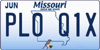 MO license plate PL0Q1X