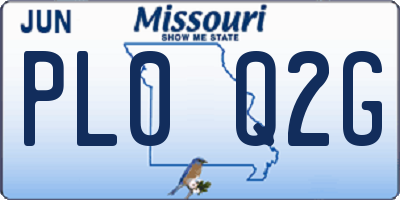 MO license plate PL0Q2G
