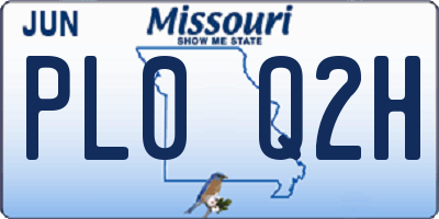 MO license plate PL0Q2H