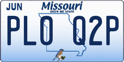 MO license plate PL0Q2P