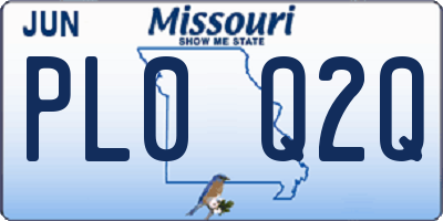 MO license plate PL0Q2Q
